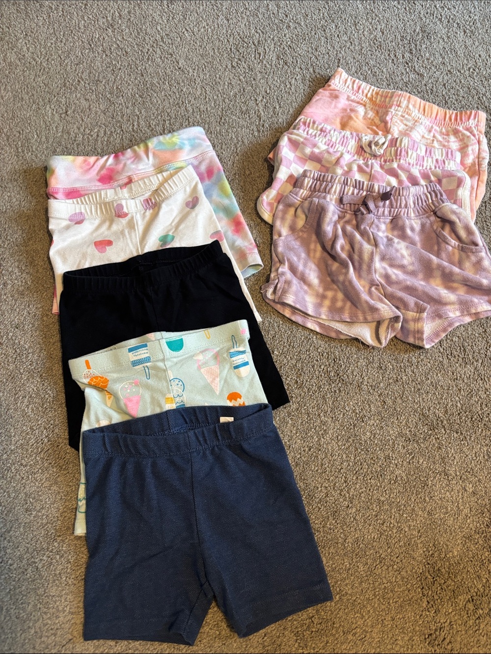 Cat & Jack Girls Shorts Bundle - Pink, Purple, Navy, Black, White